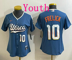 Youth Nike Milwaukee Brewers #10 Sal Frelick Mineral Blue 2026 City Stadium Jersey