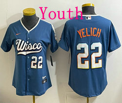 Youth Nike Milwaukee Brewers #22 Christian Yelich Mineral Blue 2026 City Stadium Jersey