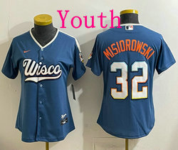 Youth Nike Milwaukee Brewers #32 Jacob Misiorowski Blue 2026 City Stadium Jersey
