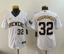 Youth Nike Milwaukee Brewers #32 Jacob Misiorowski White Baseball Jersey