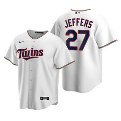 Youth Nike Minnesota Twins #27 Ryan Jeffers White Game Authentic Stitched MLB jersey