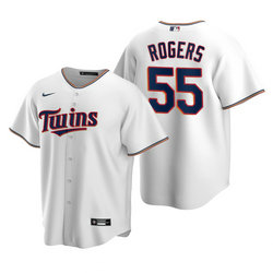 Youth Nike Minnesota Twins #55 Taylor Rogers White Game Authentic Stitched MLB jersey