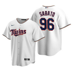 Youth Nike Minnesota Twins #96 Aaron Sabato White Game Authentic Stitched MLB jersey