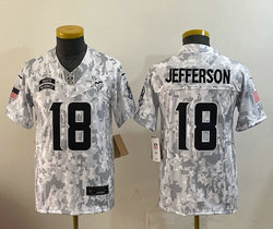 Youth Nike Minnesota Vikings #18 Justin Jefferson 2024 Salute to Service NFL Jersey