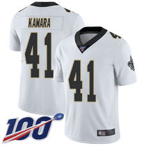 Youth Nike New Orleans Saints #41 Alvin Kamara 100th Season White Vapor Untouchable Authentic Stitched NFL Jersey
