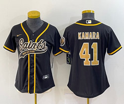 Youth Nike New Orleans Saints #41 Alvin Kamara Black Joint Authentic Stitched NFL Jersey