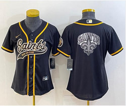 Youth Nike New Orleans Saints Black Joint Big Logo Authentic Stitched NFL Jersey