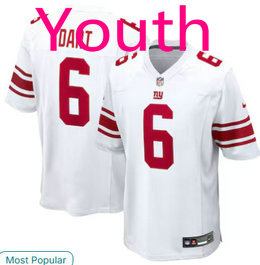 Youth Nike New York Giants #6 Jaxson Dart White NFL Jersey