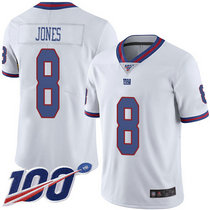 Youth Nike New York Giants #8 Daniel Jones 100th Season White Rush Authentic stitched NFL jersey