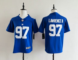Youth Nike New York Giants #97 Dexter Lawrence II Blue NFL jersey