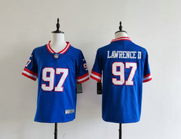 Youth Nike New York Giants #97 Dexter Lawrence II Blue Throwback NFL jersey