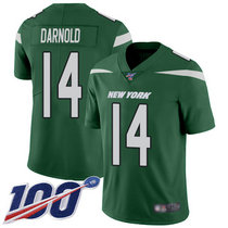 Youth Nike New York Jets #14 Sam Darnold 100th Season Green New Vapor Untouchable Limited Authentic Stitched NFL Jersey
