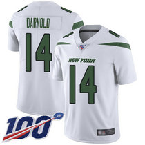 Youth Nike New York Jets #14 Sam Darnold 100th Season White New Vapor Untouchable Authentic Stitched NFL Jersey