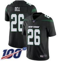 Youth Nike New York Jets #26 Le'Veon Bell 100th Season Black New Vapor Untouchable Limited Authentic Stitched NFL Jersey