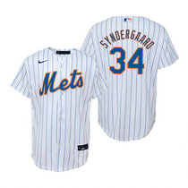 Youth Nike New York Mets #34 Noah Syndergaard White Game Authentic Stitched MLB Jersey