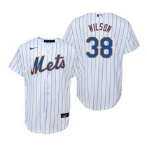 Youth Nike New York Mets #38 Justin Wilson White Game Authentic Stitched MLB Jersey