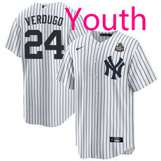 Youth Nike New York Yankees #24 Alex Verdugo White 2024 World Series Baseball Jersey