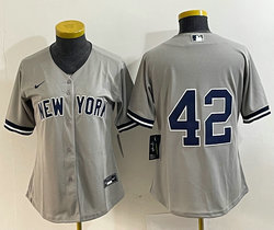 Youth Nike New York Yankees #42 Mariano Rivera Gray Authentic Stitched MLB Jerseys