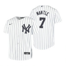 Youth Nike New York Yankees #7 Mickey Mantle White Game Authentic Stitched MLB Jersey