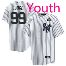 Youth Nike New York Yankees #99 Aaron Judge White 2024 World Series Baseball Jersey