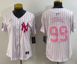 Youth Nike New York Yankees #99 Aaron Judge White Stripes Joint Stitched MLB Jersey