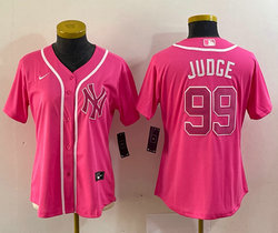 Youth Nike New York Yankees #99 Aaron Judge pink Stitched MLB Jersey