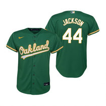 Youth Nike Oakland Athletics #44 Reggie Jackson Green Game Authentic Stitched MLB Jersey