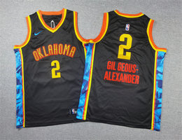 Youth Nike Oklahoma City Thunder #2 Shai Gilgeous-Alexander Black 2024-25 City Jersey