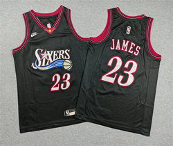 Youth Nike Philadelphia 76ers #23 LeBron James Black 2026 Classic Stitched Jersey
