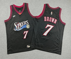 Youth Nike Philadelphia 76ers #7 Jaylen Brown Black 2026 Classic Edition Stitched Jersey