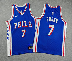 Youth Nike Philadelphia 76ers #7 Jaylen Brown Royal Stitched Jersey