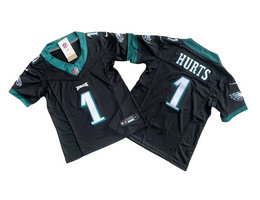 Youth Nike Philadelphia Eagles #1 Jalen Hurts Black 2023 F.U.S.E NFL Jersey