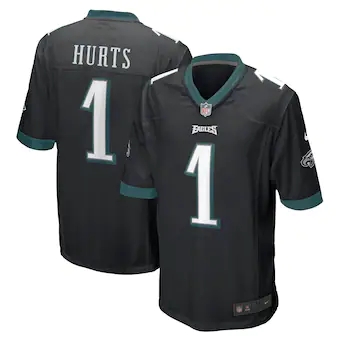 Youth Nike Philadelphia Eagles #1 Jalen Hurts Black Vapor Untouchable Authentic Stitched NFL Jersey.jpg