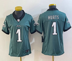 Youth Nike Philadelphia Eagles #1 Jalen Hurts Green (Old font) 2023 F.U.S.E NFL Jersey