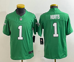 Youth Nike Philadelphia Eagles #1 Jalen Hurts Green Throwback 2023 F.U.S.E. Authentic stitched NFL jersey