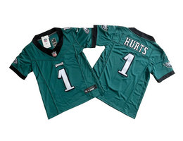 Youth Nike Philadelphia Eagles #1 Jalen Hurts Green 2023 F.U.S.E NFL Jersey