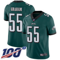 Youth Nike Philadelphia Eagles #55 Brandon Graham 100th Season Green Vapor Untouchable Authentic Stitched NFL Jersey