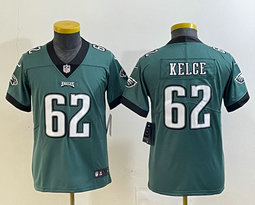 Youth Nike Philadelphia Eagles #62 Jason Kelce Green Authentic stitched NFL jersey