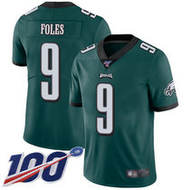 Youth Nike Philadelphia Eagles #9 Nick Foles 100th Season Green Vapor Untouchable Authentic Stitched NFL Jersey