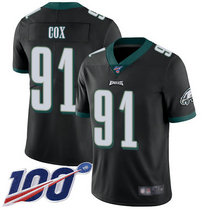 Youth Nike Philadelphia Eagles #91 Fletcher Cox 100th Season Black Vapor Untouchable Authentic stitched NFL jersey