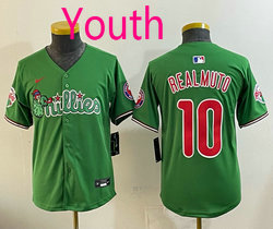 Youth Nike Philadelphia Phillies #10 J.T. Realmuto Green Phanatic Authentic Stitched MLB Jerseys