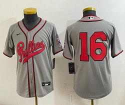 Youth Nike Philadelphia Phillies #16 Gray no name 2026 Field Of Dreams Stadium Jersey
