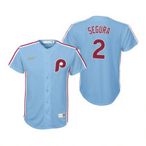 Youth Nike Philadelphia Phillies #2 Jean Segura Light Blue Game Authentic Stitched MLB Jersey