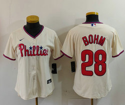 Youth Nike Philadelphia Phillies #28 Alec Bohm Cream Authentic Stitched MLB Jersey