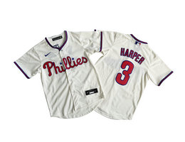 Youth Nike Philadelphia Phillies #3 Bryce Harper Cream Limited Authentic Stitched MLB Jersey