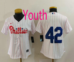 Youth Nike Philadelphia Phillies #42 Jackie Robinson White Authentic Stitched MLB Jersey