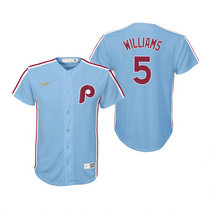 Youth Nike Philadelphia Phillies #5 Nick Williams Light Blue Game Authentic Stitched MLB Jersey