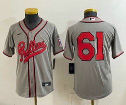 Youth Nike Philadelphia Phillies #61 Gray no name 2026 Field Of Dreams Stadium Jersey