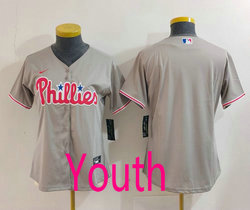 Youth Nike Philadelphia Phillies Blank Gray Authentic Stitched MLB Jersey