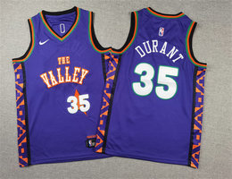 Youth Nike Phoenix Suns #35 Kevin Durant Purple 2024-25 City Stitched Jersey